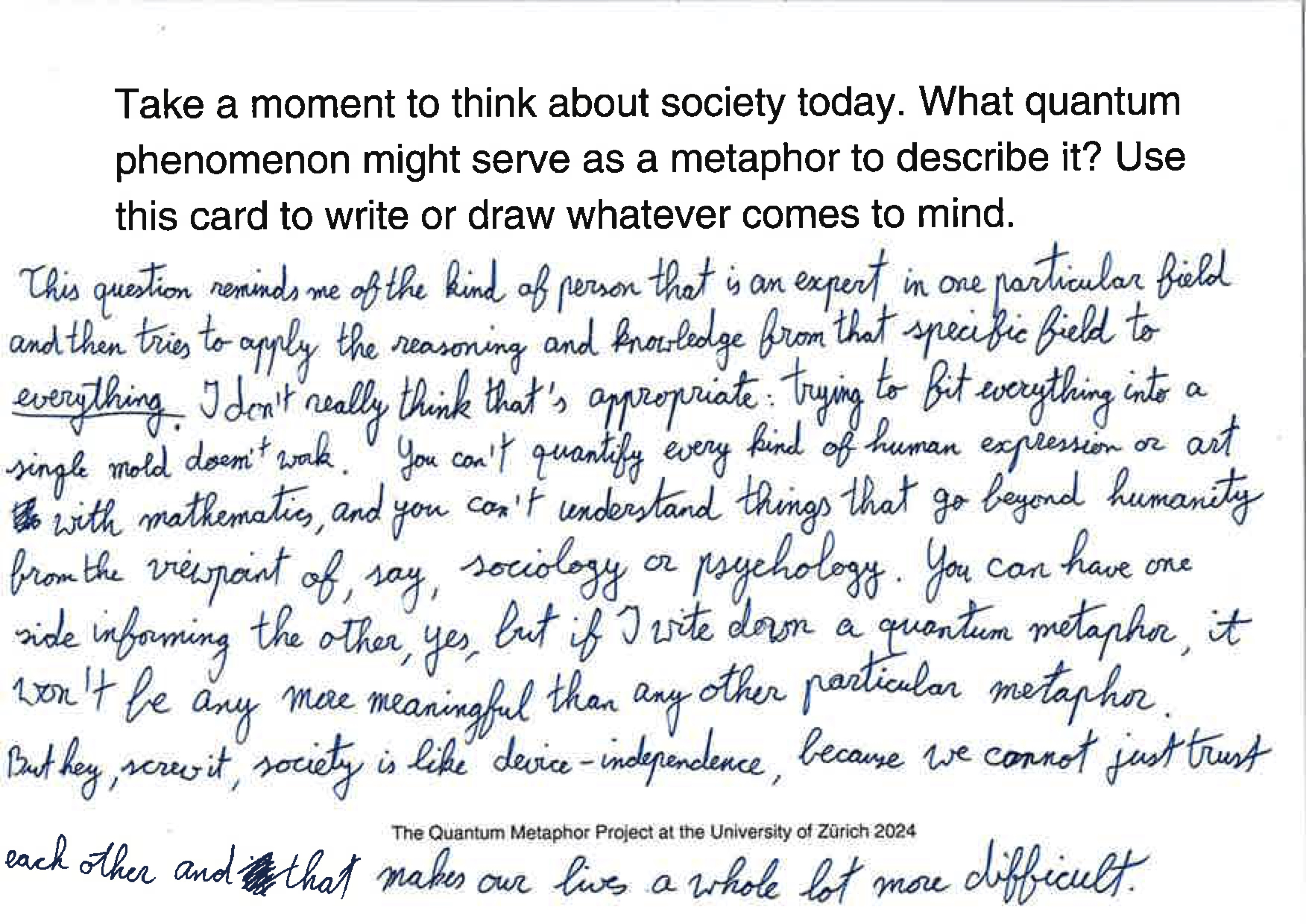 Quantum Metaphor card 17
